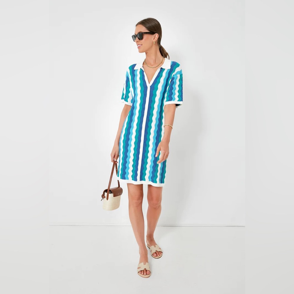 NWT Hyacinth House Aqua Wavy Sammie Mini Dress